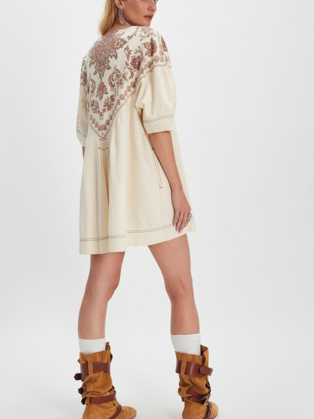 FREE PEOPLE Orson Mini Dress / Ivory Combo - Picture 3 of 9